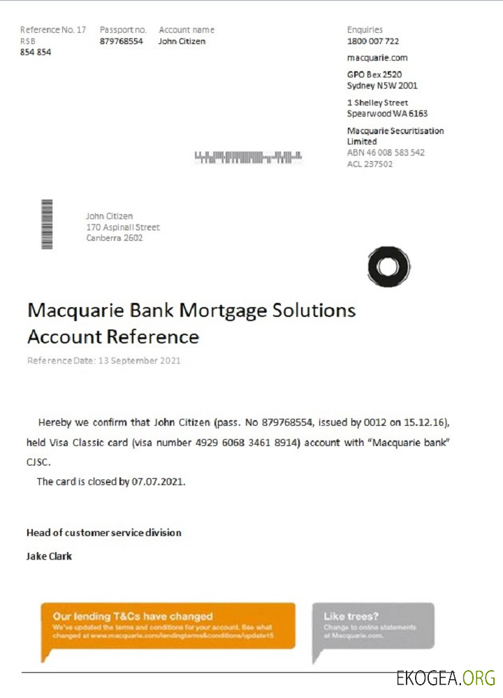 Référence Australia , Macquarie , closure